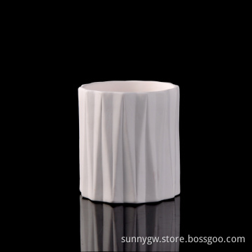 white stripe ceramic candles jars